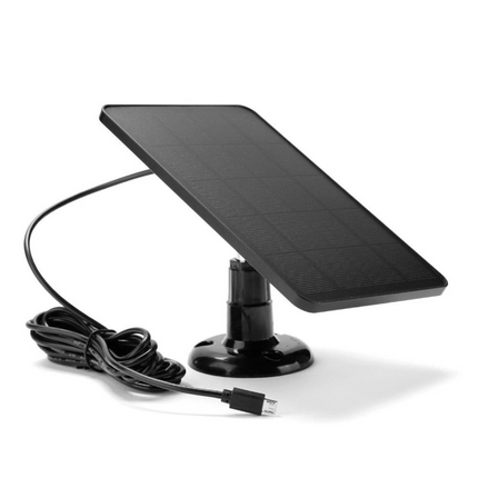 4W Solar Panel For Wireless Camera for Eufy Eufycam Cam With 3m USB Charge Cable Blcack