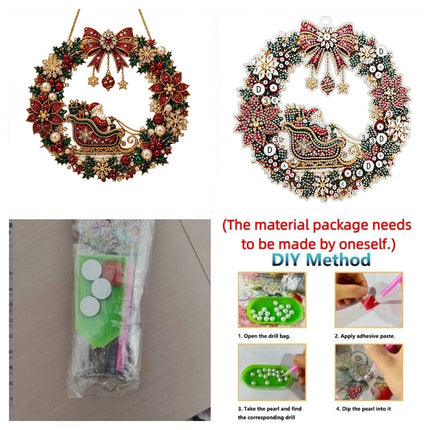 Unfinished Christmas Santa Diamond Painting Kit Xmas Ornament Kit Window Decor Style C