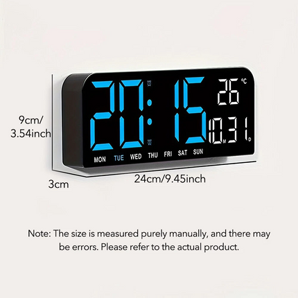 Large Digital Big Jumbo LED Wall Desk Clock Display With Calendar Temperature
