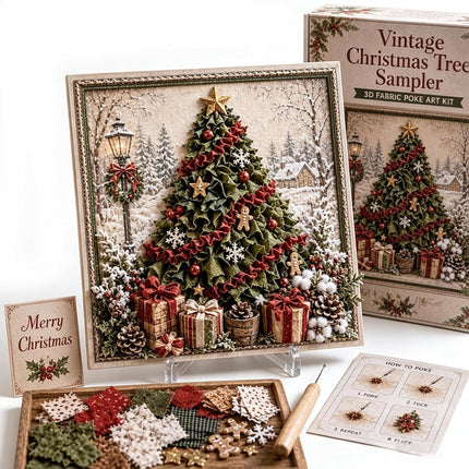 3D Christmas Fabric Poke Art Kit, DIY Punch Craft Set with Frame Decor  Christmas tree Set