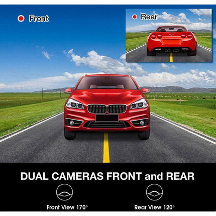 Dash Cam 4 Inch LCD Car DVR Driving Recorder Dual Lens Camera 1080P Vehicle Video
