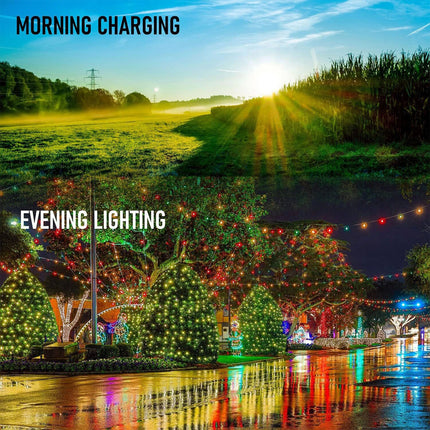 Solar Christmas String Lights Outdoor Waterproof LED Garden Multicolor Colourful