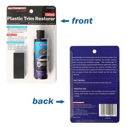 2x Plastic Bumper Trim Mold Restorer Back To Life Revives Vinyl Rubber Car