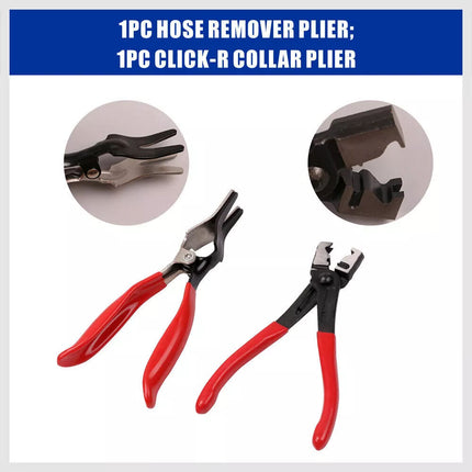 9PC Hose Clamp Clip Plier Set Swivel Jaw Flat Angled Band Automotive Tool Set