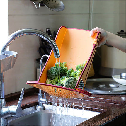 Orange Multi-purpose 6-in-1 Food Prep Board Portable Kitchen Cooking Tool