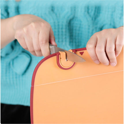 Orange Multi-purpose 6-in-1 Food Prep Board Portable Kitchen Cooking Tool