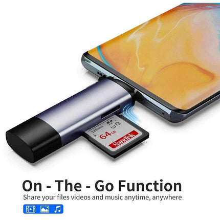 USB & USB-C Memory Card Reader for SD & TF (MicroSD) Cards - OTG Macbook Iphone