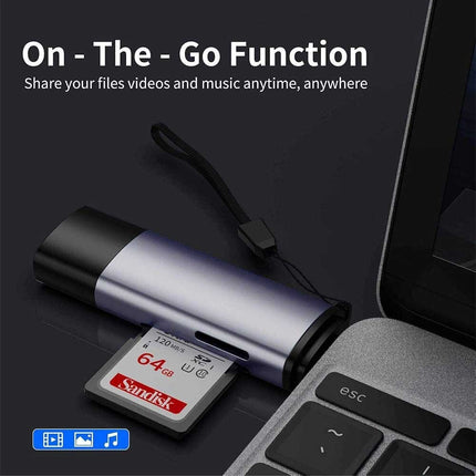 USB & USB-C Memory Card Reader for SD & TF (MicroSD) Cards - OTG Macbook Iphone