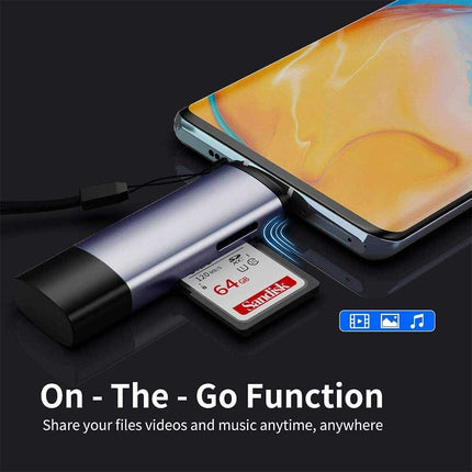 USB & USB-C Memory Card Reader for SD & TF (MicroSD) Cards - OTG Macbook Iphone