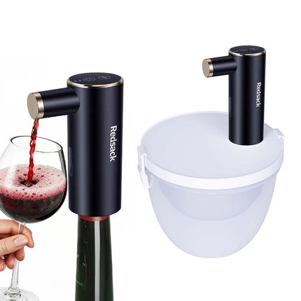 Automatic Electric Wine Decanter Aerator Dispenser Pourer Pump Whiskey Redsack Black