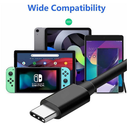 Universal USB to Type-C Fast Wall Charger Adapter with Charging Cable Black