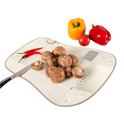 White Multi-purpose 6-in-1 Food Prep Board Portable Kitchen Cooking Tool