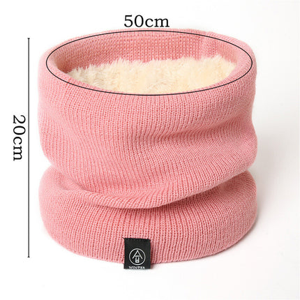 For Women Men Neck Warmer Tube Winter Knitted Scarf Thermal Warm Thicken Chunky Pink