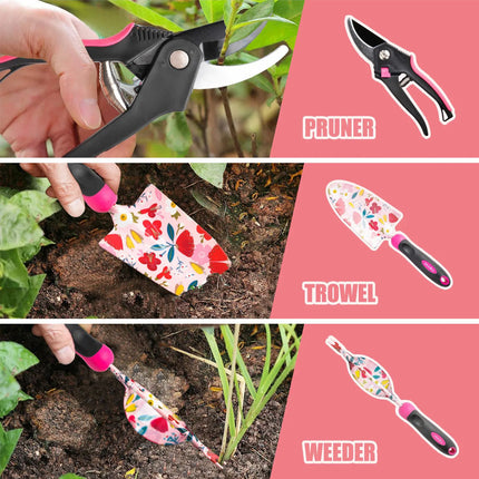 20Pcs Gardening Tool Kit Transplanter Fork Cultivator Trowel Pruner