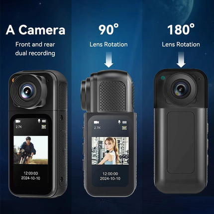 2.7K Portable WiFi Camera Thumb Action Camera Pocket Cam with Lanyard