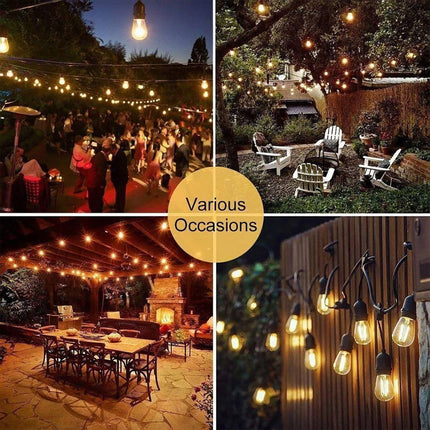 LED Festoon Light Solar String Light Waterproof Wedding Party Outdoor Bulb Decor
