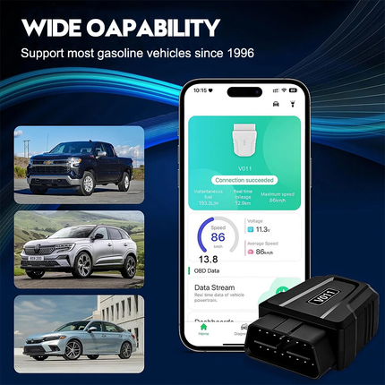 OBD2 Scanner Reader Bluetooth Wireless Auto Diagnostic Scan Tool for iOS&Android