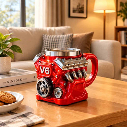 Retro V8 Engines Stainless Steel Cup Insulation Car Mug Gifts for Men and Boys