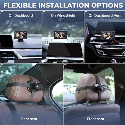 4.3" HD 1080P Car Camera Monitor Rear Facing Seat Night Vision Mirror