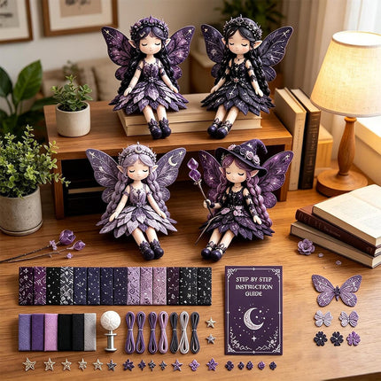 Dark Magic Fairy Patchwork DIY Collection, Fun Flower Fairies Patchwork Sewing Craft Kit