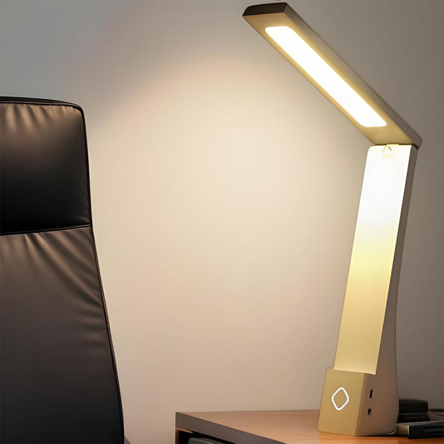 LED Desk Lamp USB Rechargeable Dimmable Study Reading Bedside Table Light