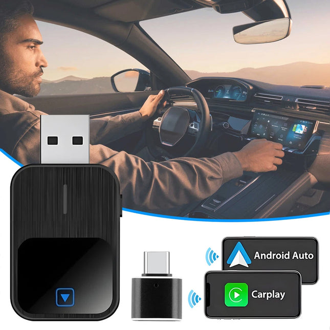 Wired Convert Wireless CarPlay Android Auto Connection USB Dongle Adapter