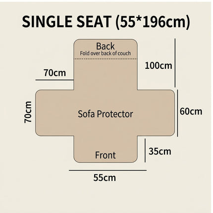 Sofa Cover Quilted Couch Covers Lounge Pet Protector Slipcovers Beige 55*196CM