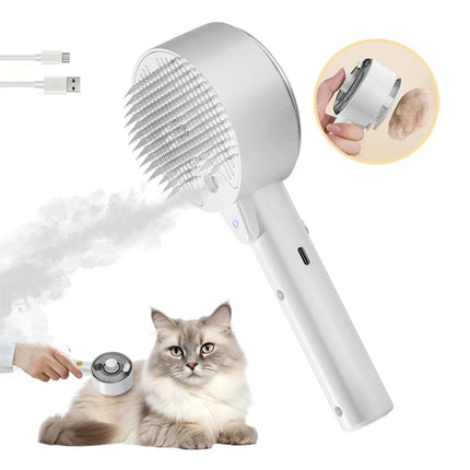 White Spritz Defur Comb For Cats Pet Dog Water Steam Brush Spray Comb For Grooming