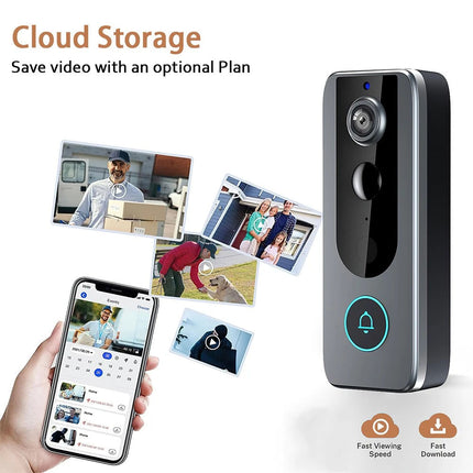 Wireless WiFi Doorbell Camera Audio Intercom Motion Detect Night Vision Doorbell