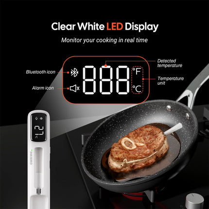 Mini Wireless Bluetooth Meat Thermometer for BBQ Grill Oven Smoker IP67