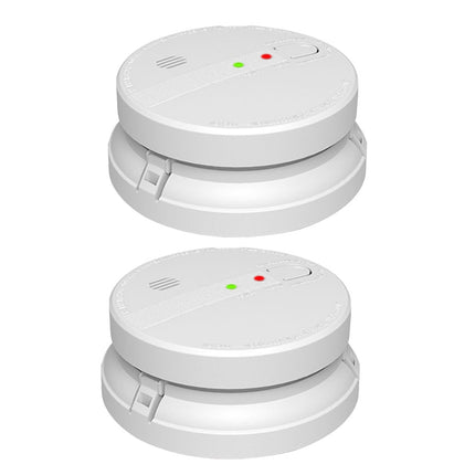 2Pcs Activfire Certified  240V Hard Wired Photoelectric Smoke Alarm With 9V Backup Battery