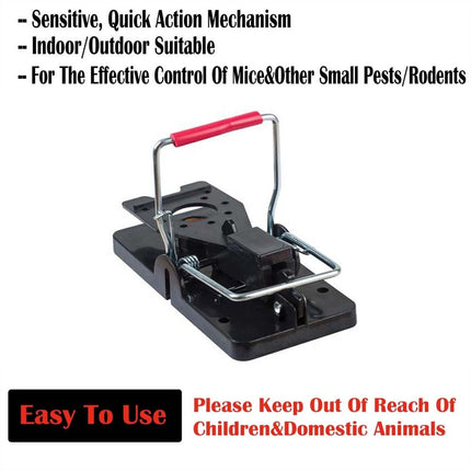 4Pcs PlasticMouse Rat Traps Construction  Reusable Black Vertical Spring Rodent Devices