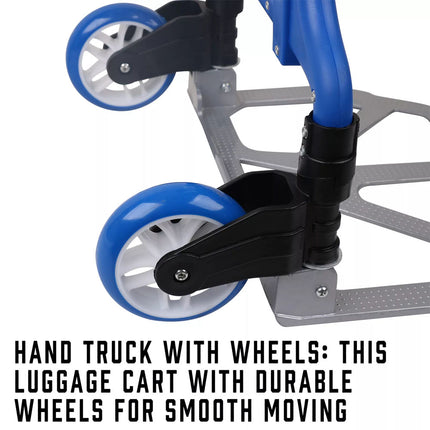 80Kg Folding Trolley Aluminium Hand Truck Portable Luggage Cart Push Dolly Wheel