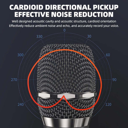 2 pack Wireless Microphone UHF Dynamic Mic System Karaoke Bluetooth Receiver Red + Blue