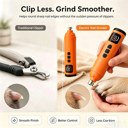 2026 Upgraded 6-Speed Pet Nail Grinder Quiet Electric Nail Trimmer for Dog & Cat