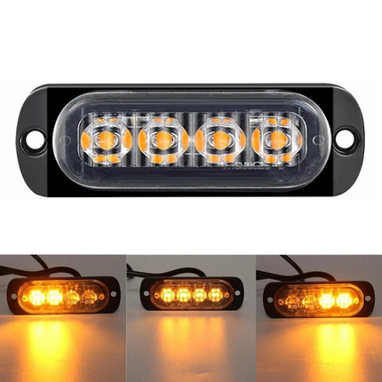 10x Amber 4 LED Car Truck Emergency Beacon Warning Hazard Flashing Strobe Light