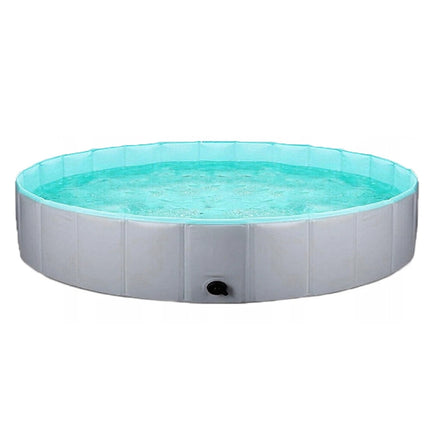 120x30Cm Foldable Pet Swimming Pool Durable PVC Dog Pool for Outdoor & Indoor Use Grey