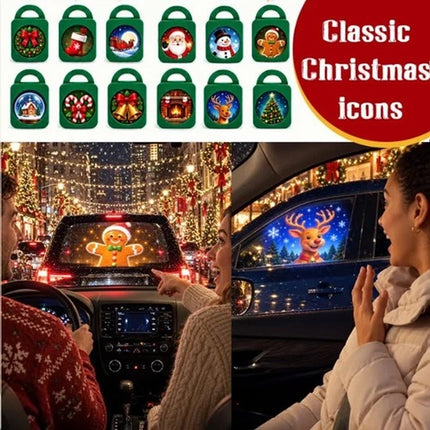 Merry Christmas Car Interior Projector Light USB Holiday Lamp 24 Patterns