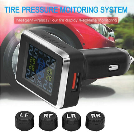TPMS Wireless Car Tire Tyre Pressure Monitor Monitoring System + 4 Sensors