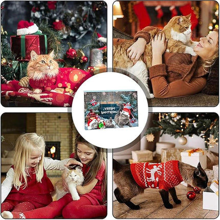 Cat Advent Calendar 2024 Christmas Countdown Calendar for Kitten Toys 24 PCS