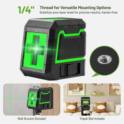 Green Beam Cross Line Laser Level Self Leveling Home DIY Level Water Resist IP54