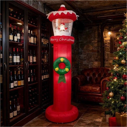 Christmas Inflatables Outdoor Decorations Magical Snow Blowing Door Lighthouse