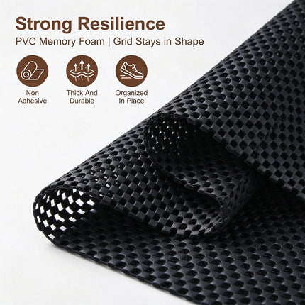 45x400cm Multi Purpose Anti Non Slip Grip Mat Rug Drawer Cupboard Underlay Liner Black