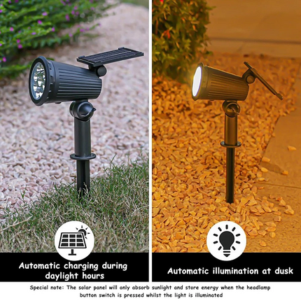 2Pcs Solar Spot Lights LED Garden Outdoor Pathway Lawn Fence Lamp Spotlight RGB