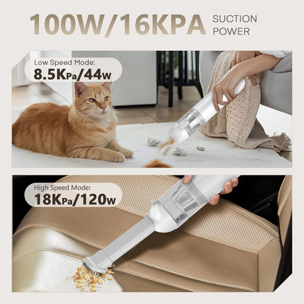 Handheld Vacuum for Car 18kPa Blows Dust w Crevice Tool Brush