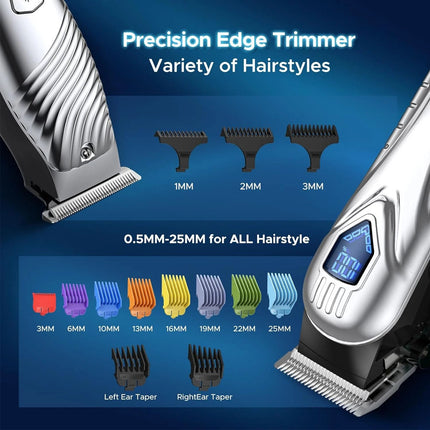 2 Kit Electric Hair Clippers Men's Cordless Hair Trimmer Beard Clippers Trimmer