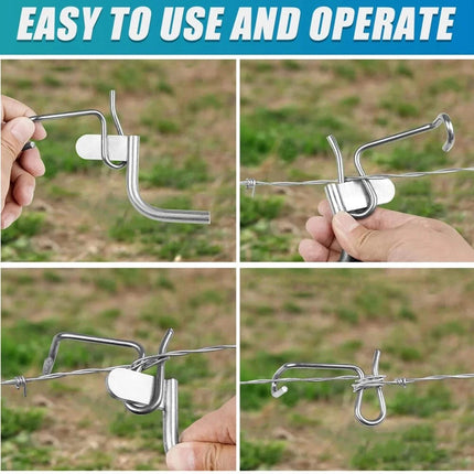 20X Fence Wire Tensioning Tool Barb w/Tighteners Handle For Fence Post Garden