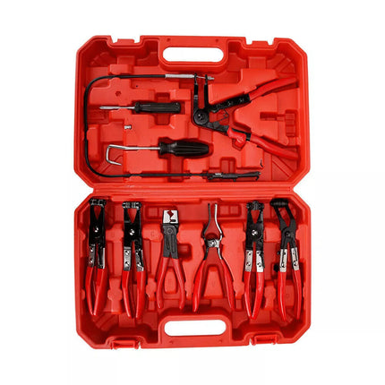 9PC Hose Clamp Clip Plier Set Swivel Jaw Flat Angled Band Automotive Tool Set