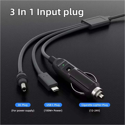 5M 3 in 1 100W USB C DC Plug Car Charger Power Cable For Starlink Mini Dish Antenna