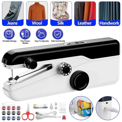 Portable Mini Handheld Cordless Sewing Machine Hand Held Thread Stitch Clothes